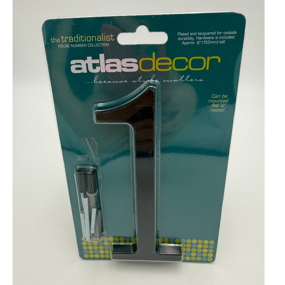 6 inch House Number 1 Atlas Decor The Traditionalist Black Brand New